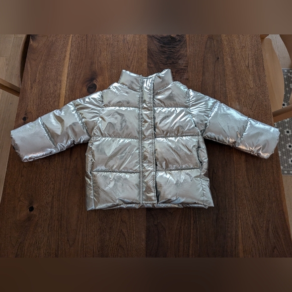 Zara Silver puffer jacket sz 2-3 years - Picture 1 of 4